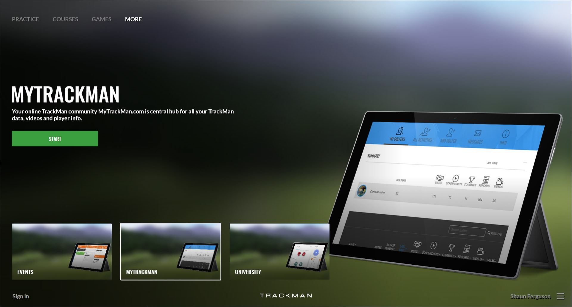 TPS MyTrackman screen grab TPS MyTrackman screen grab
