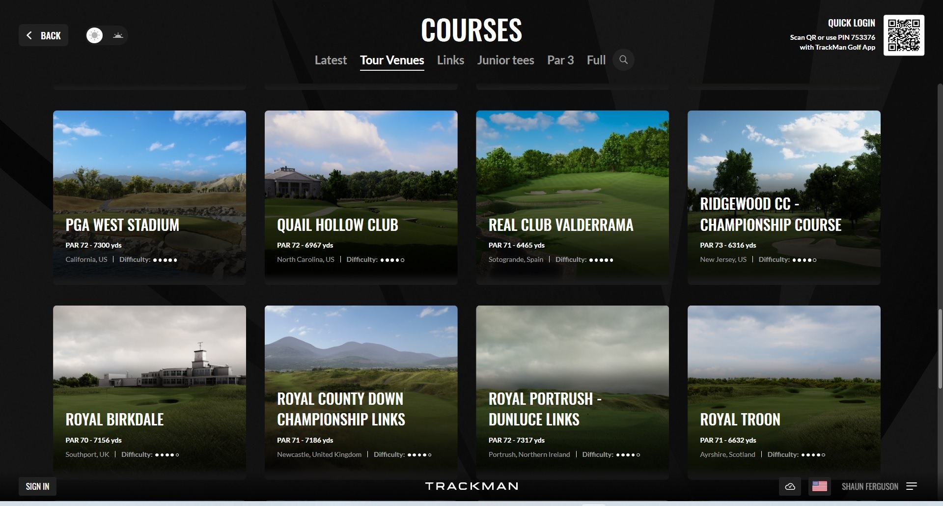 TPS 9 Courses 2 Trackman Performance Software 9 - Golf Courses screengrab 2