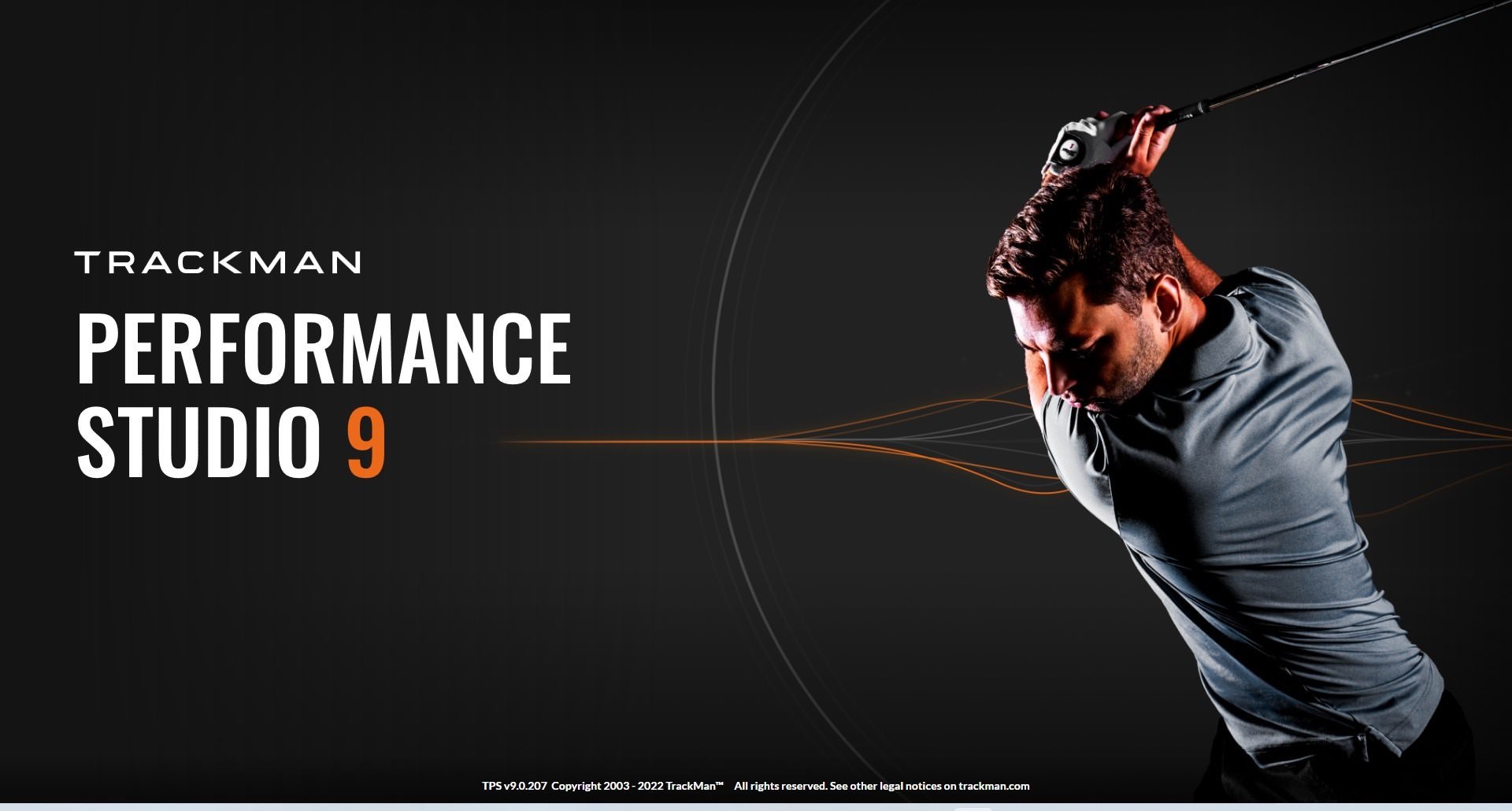 TPS 9 Trackman Performance Software 9 - Startup screengrab