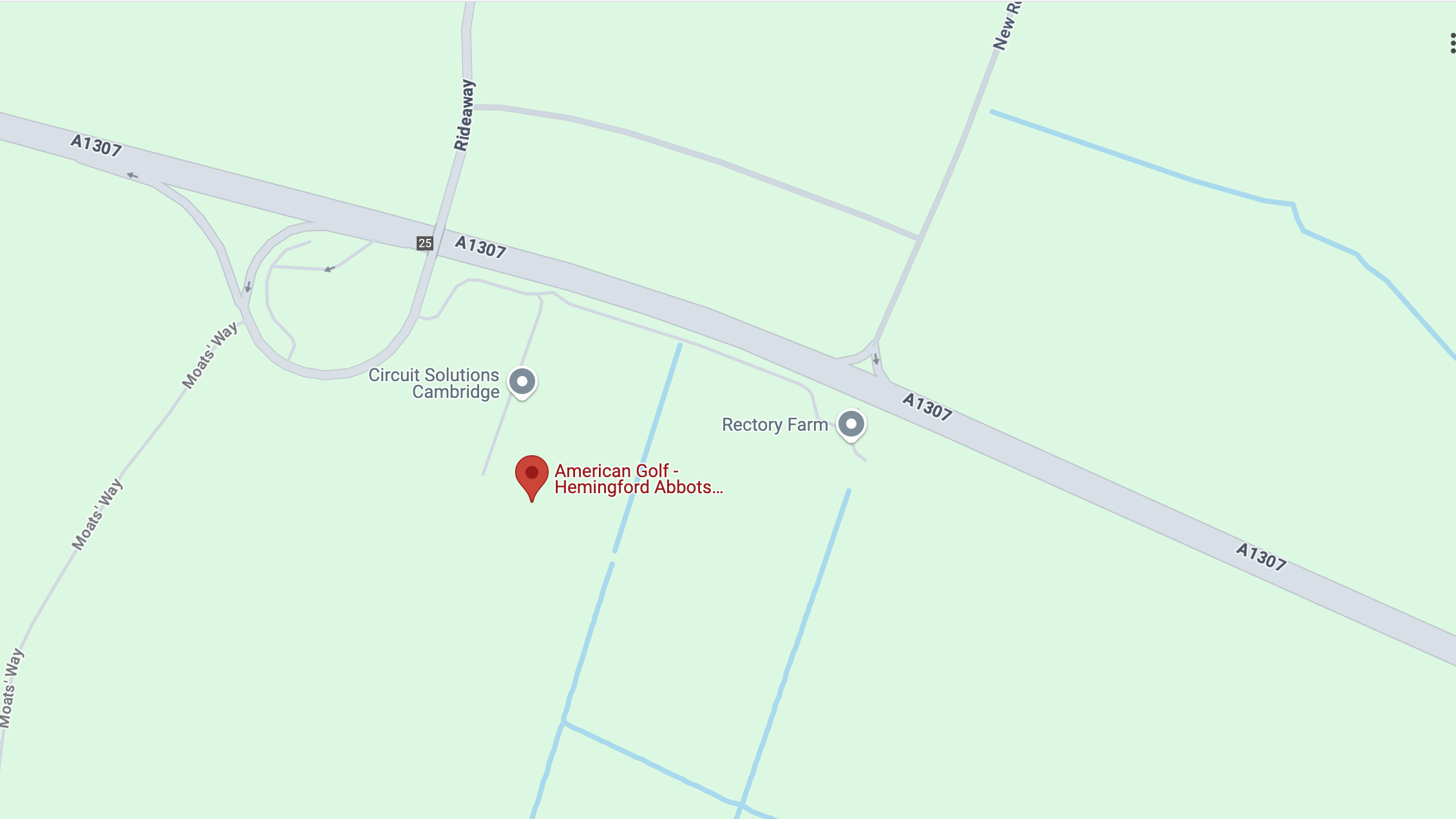 Hemingford Abbots Golf Complex on Map, closeup